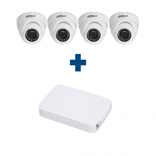 Комплект IP 4 купольные камеры Dahua IPC-HDW1020SP-S3-0360