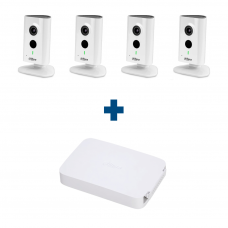 Комплект IP 4 кубические Wi-Fi камеры Dahua IPC-C15